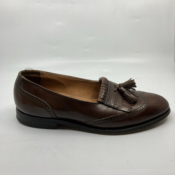 Bostonian Mens Brown Brogue Wingtip Tassel Kiltie Loafers 8.5 D/B - Picture 2 of 9